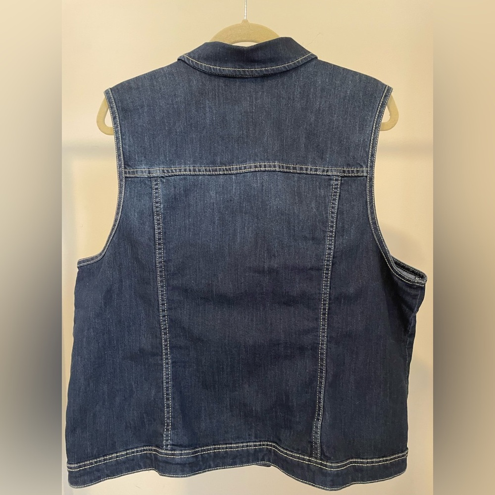 CJ Banks Dark Blue Denim Vest - Picture 2 of 8